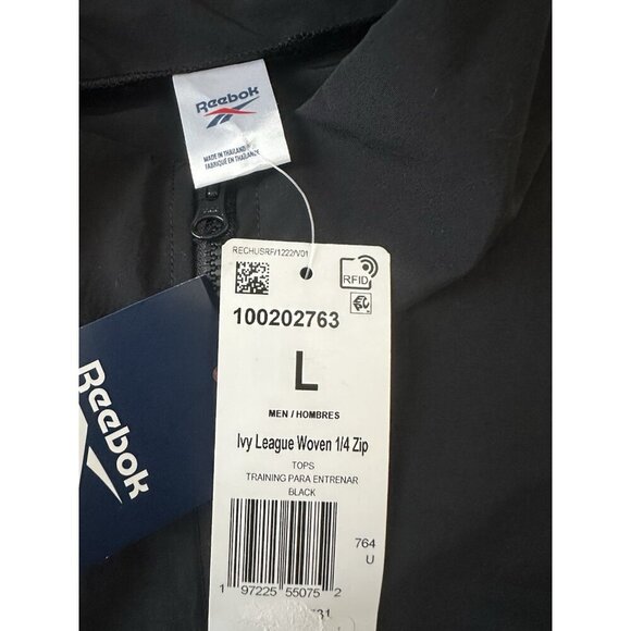 Reebok Classics Ivory League Retro Track Jacket Black Mens L, 1/4 Zip New - Picture 8 of 15